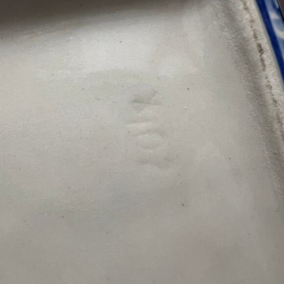 Polish Pottery UNIKAT Bakeware Handmade #1864 Blue Floral Rectangular - Picture 4 of 10